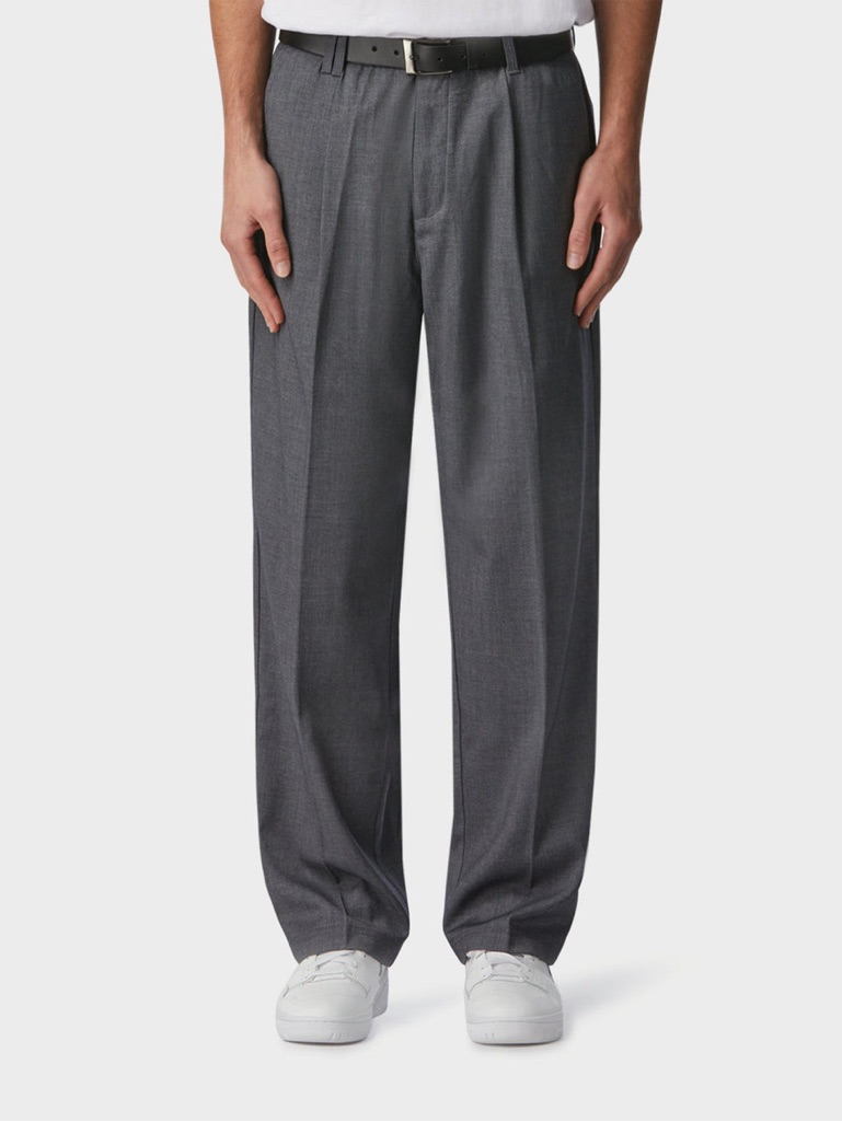 Men's Gray Dress Pants - Classic Pleated Trousers